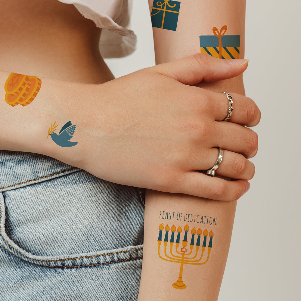 Hanukkah Temporary Tattoo Sheets 4 in x 6 in