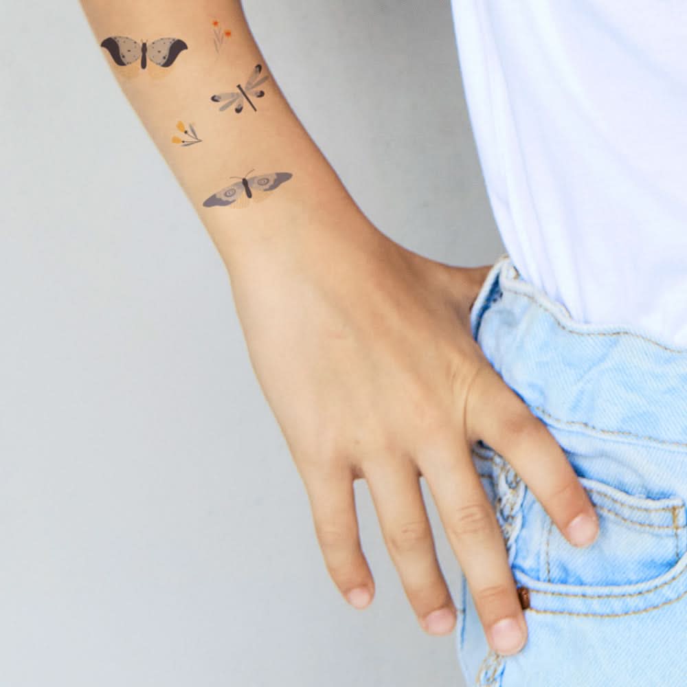 Butterfly Friends Tattoo Sheet 4 in x 6 in