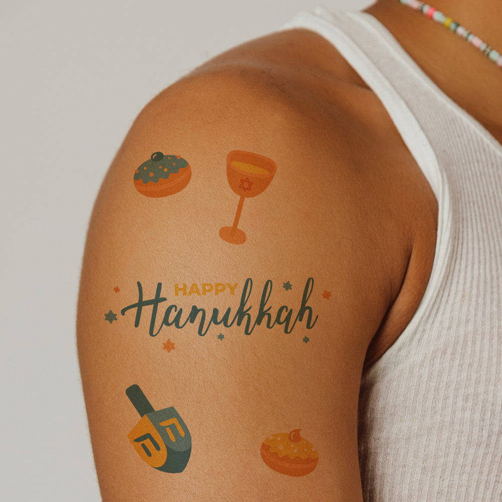 Hanukkah Party Temporary Tattoos 4 in x 6 in