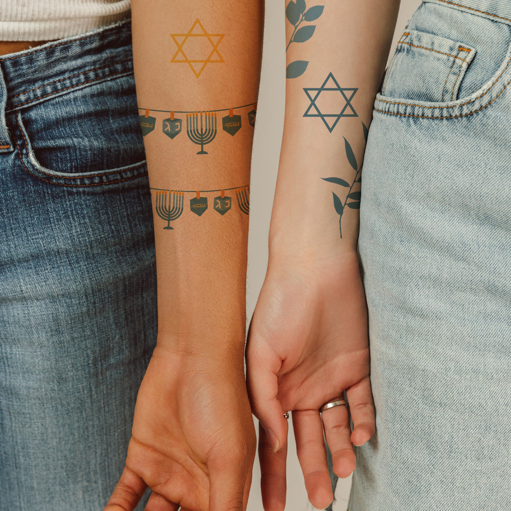 Hanukkah Party Temporary Tattoos 4 in x 6 in