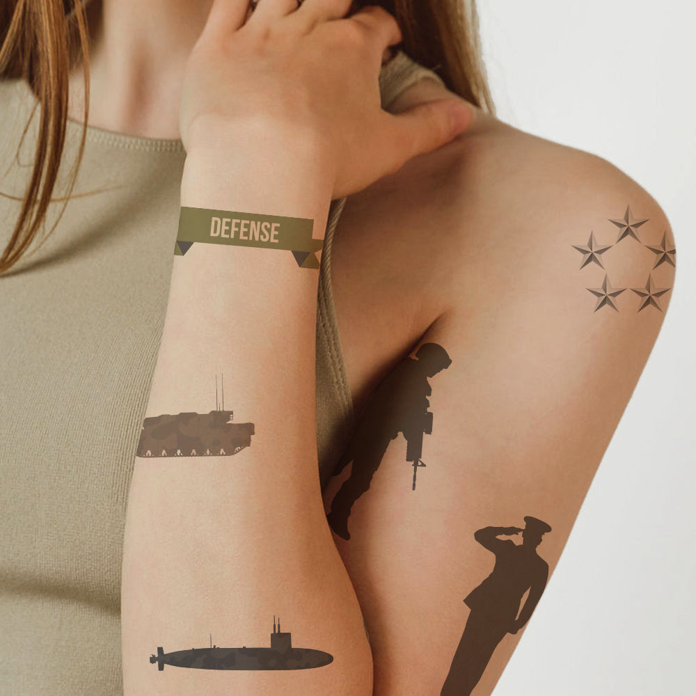 Military Temporary Tattoos 4 in x 6 in