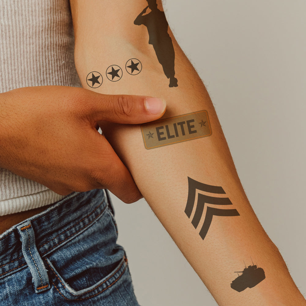 Military Hero Temporary Tattoos 4 in x 6 in