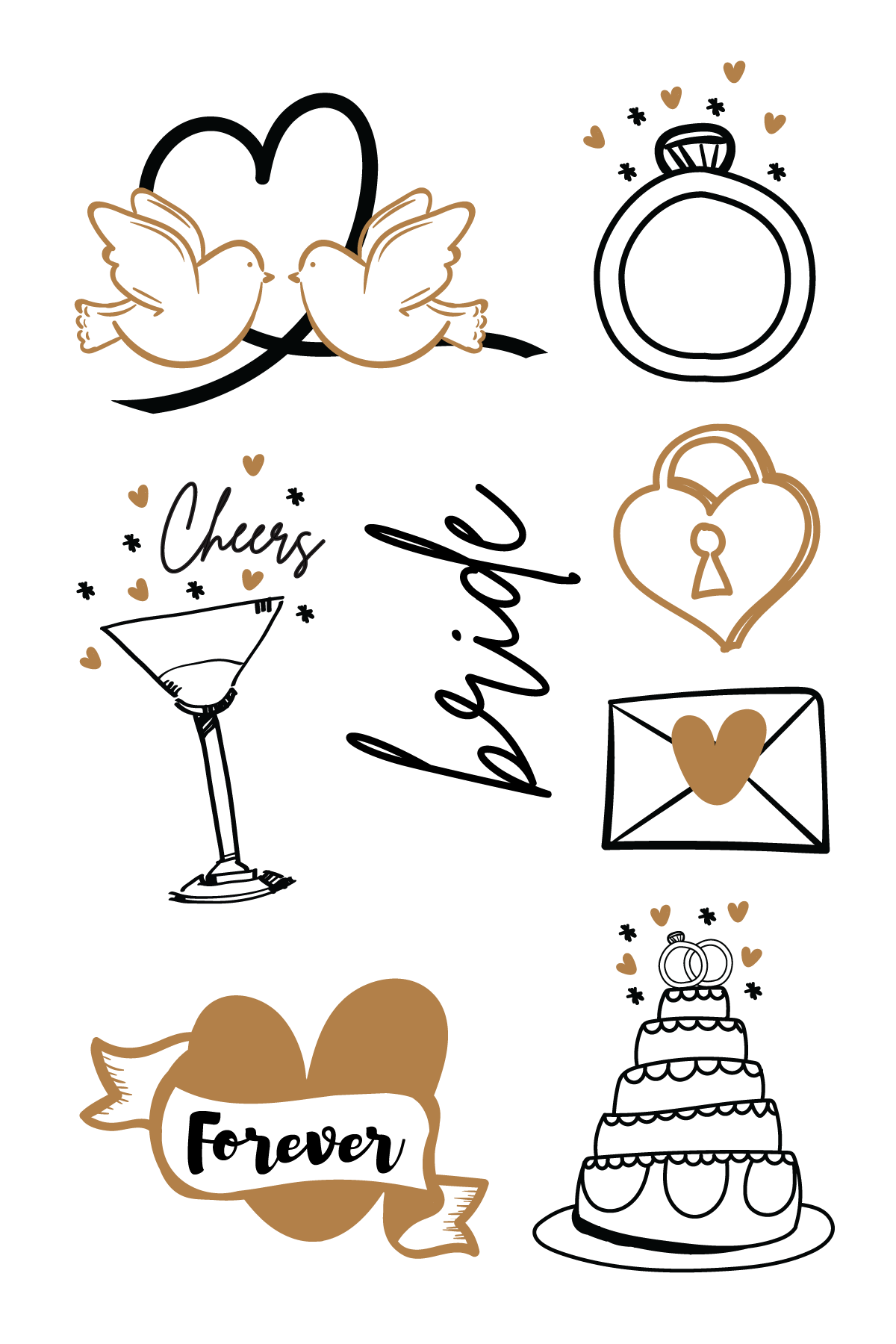 Wedding Favor Temporary Tattoos 4 in x 6 in