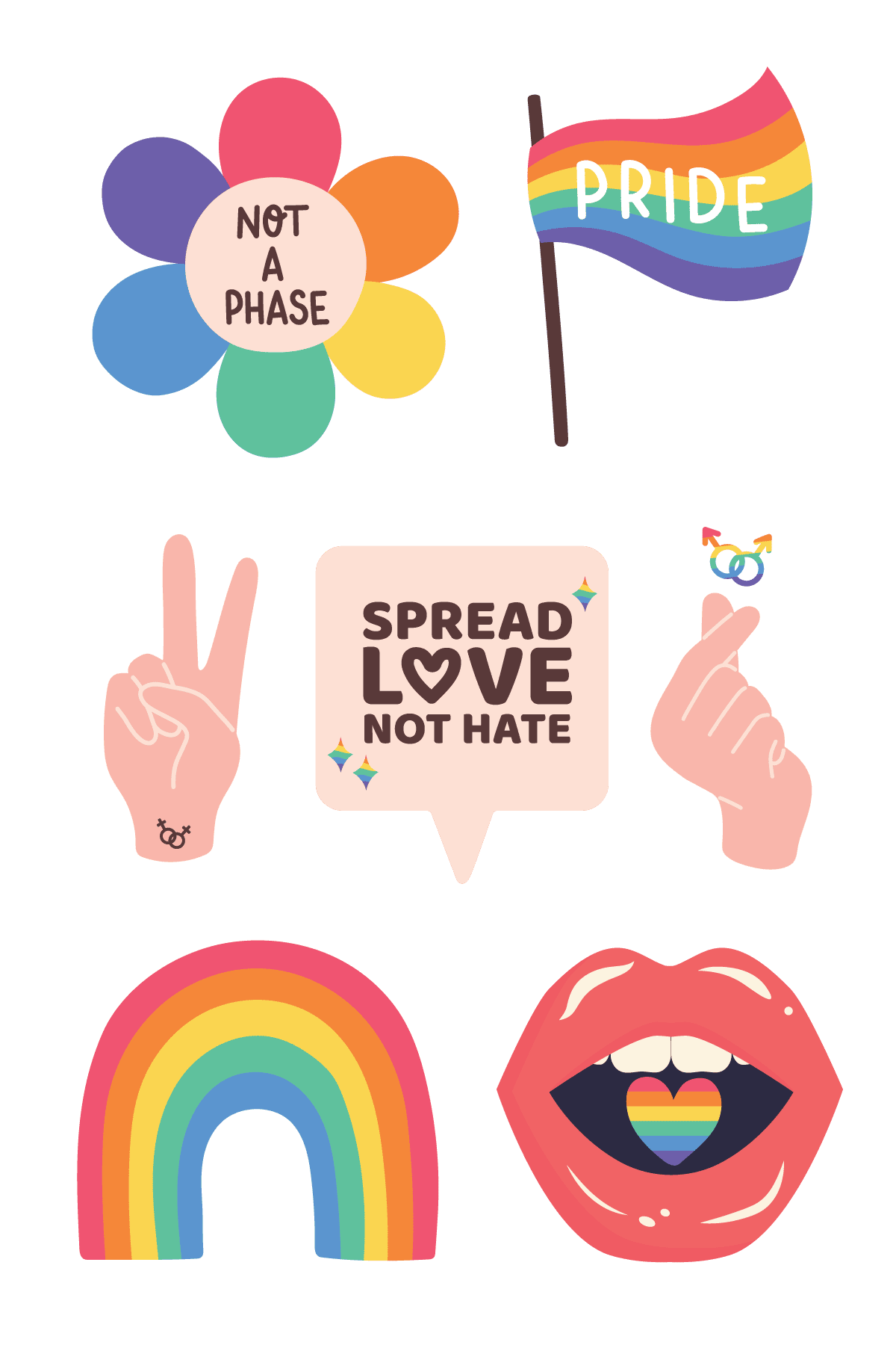 Pride Temporary Tattoo Sheet 4 in x 6 in