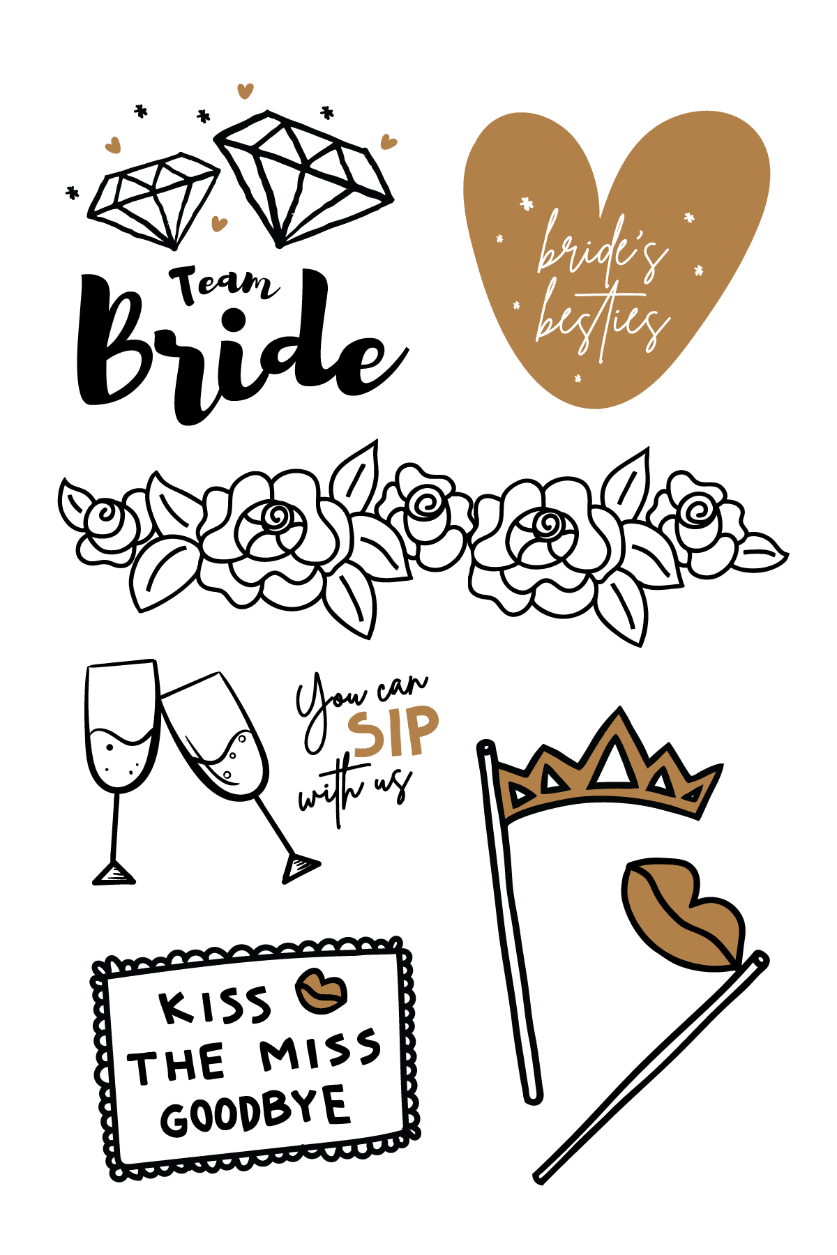 Bachelorette Party Tattoos 4 in x 6 in