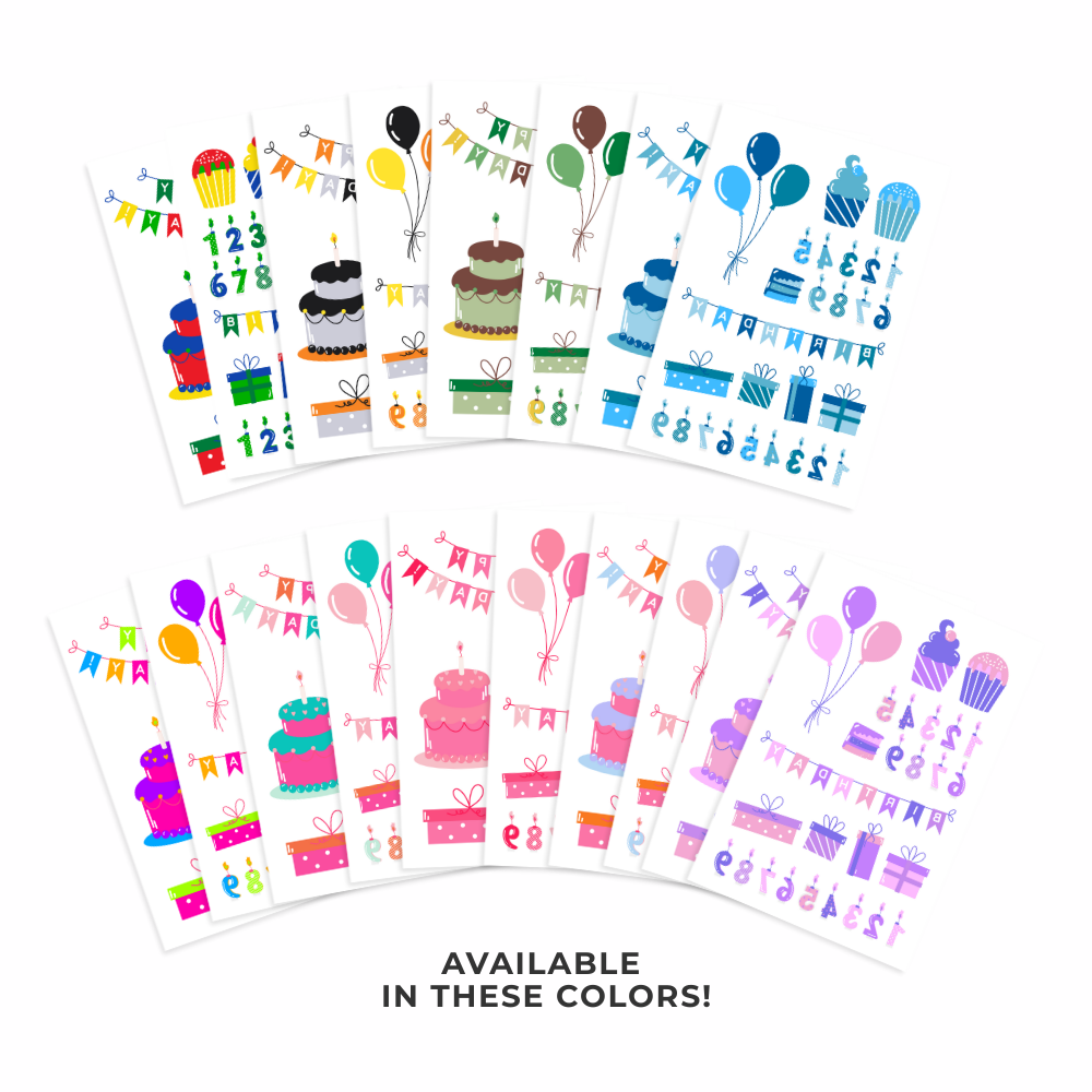 Neon Birthday Tattoos 4 in x 6 in