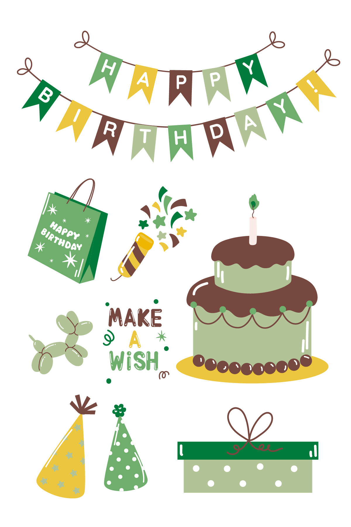 Green Birthday Tattoos 4 in x 6 in