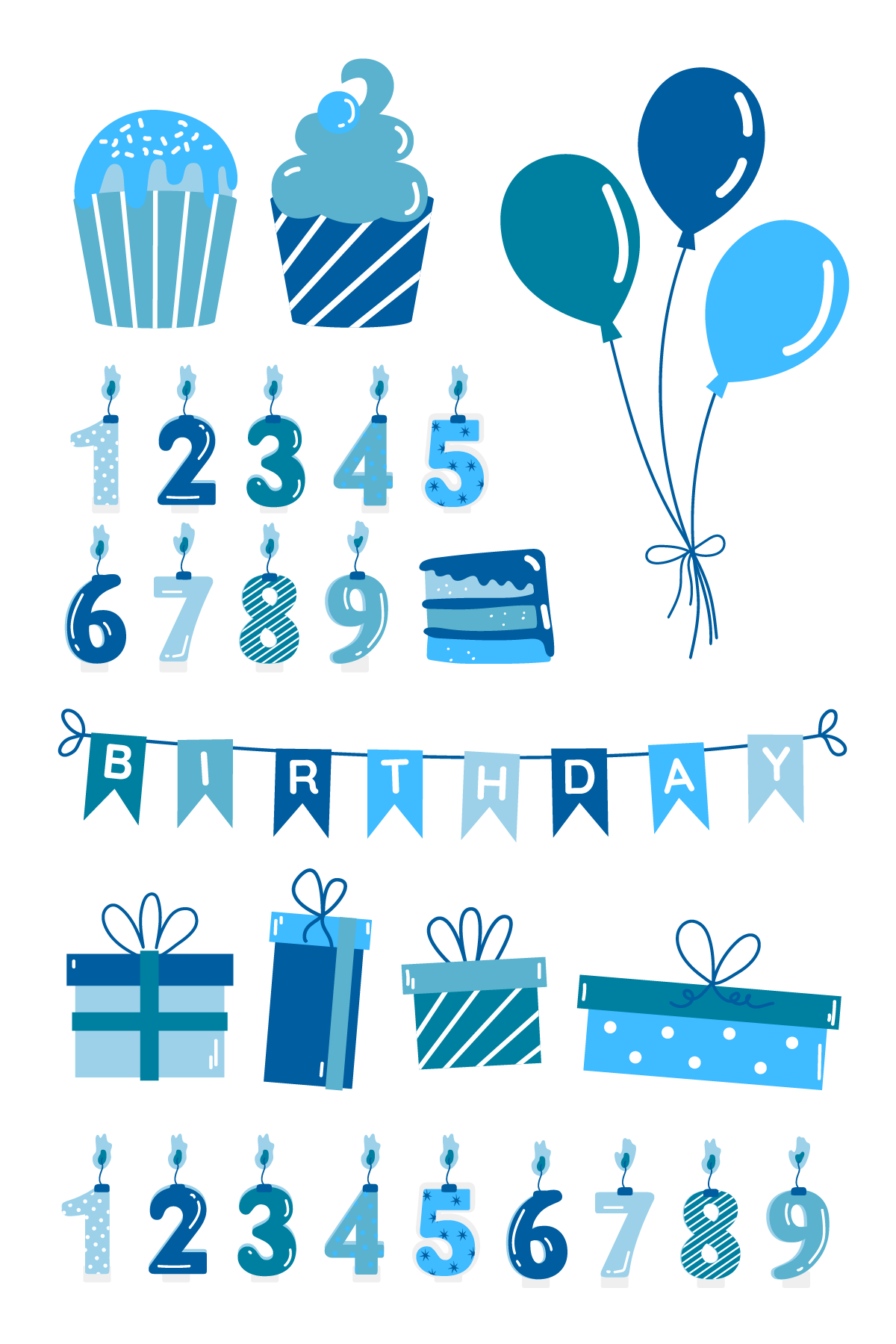 Blue Birthday Tattoos 4 in x 6 in