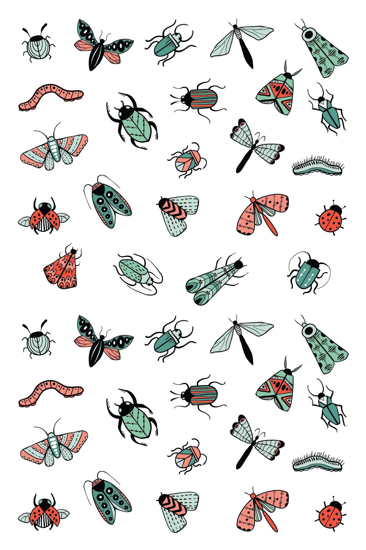 Tiny Bug Colorful Tattoo 27 in x 6 in