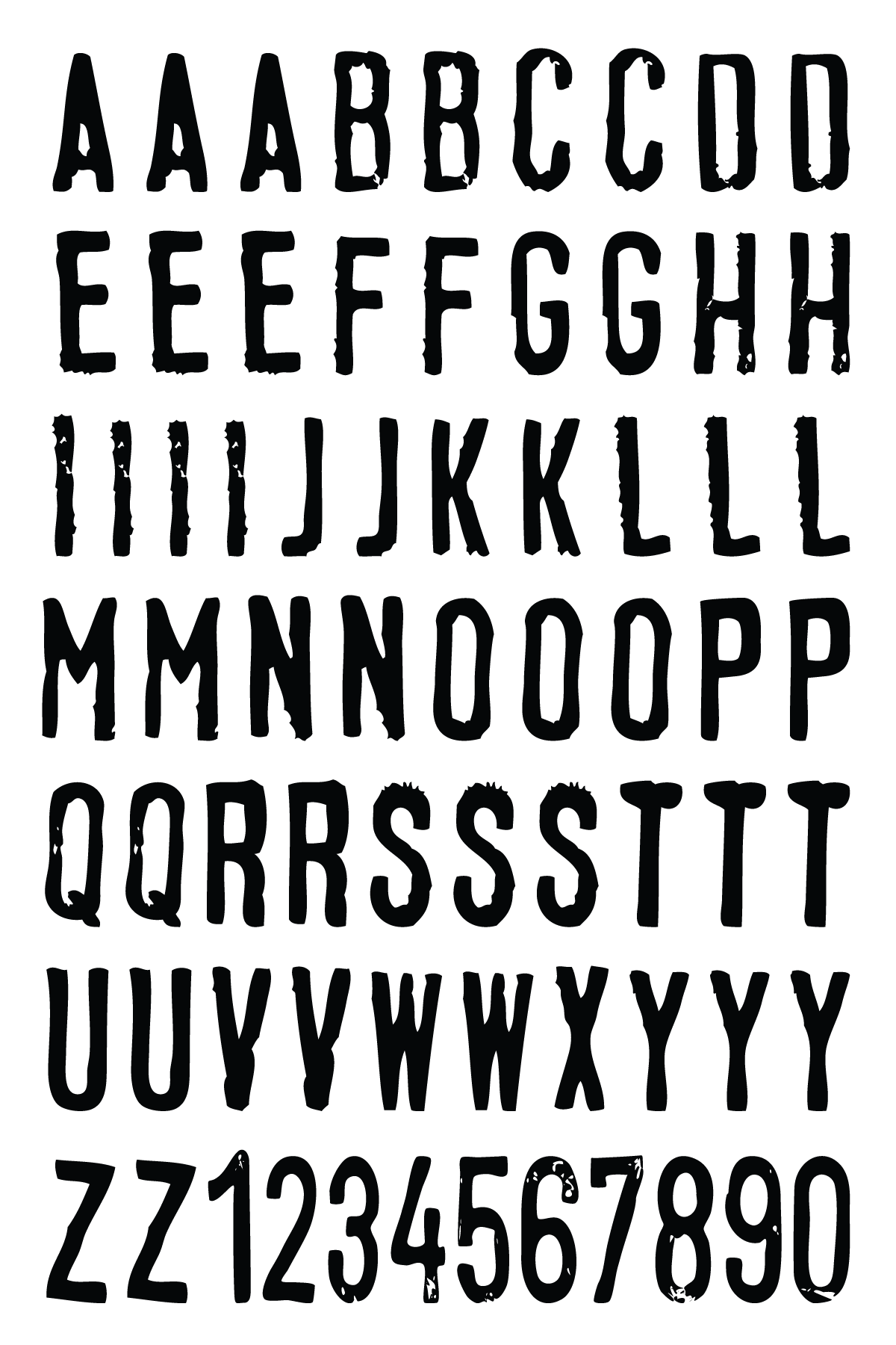 Grunge Letter Sheet 28 in x 6 in