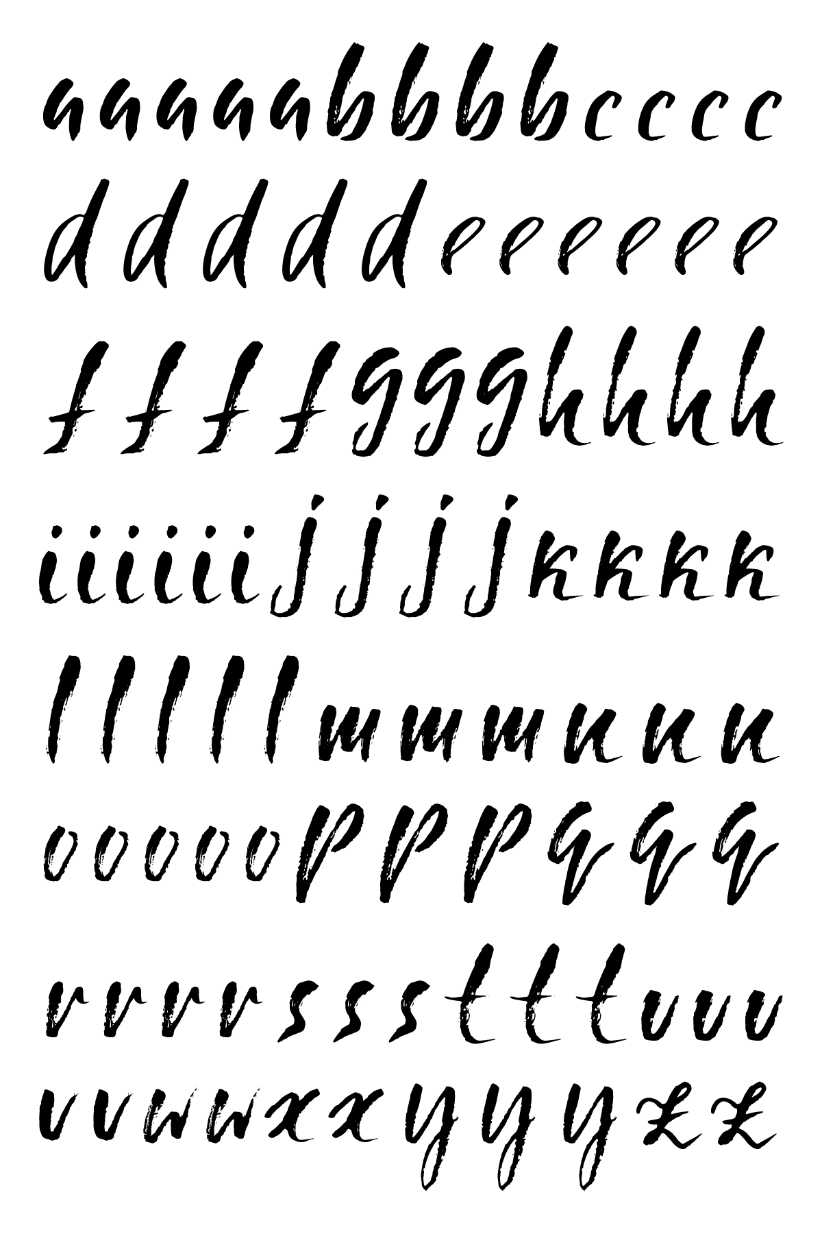 Script Letter Sheet 29 in x 6 in