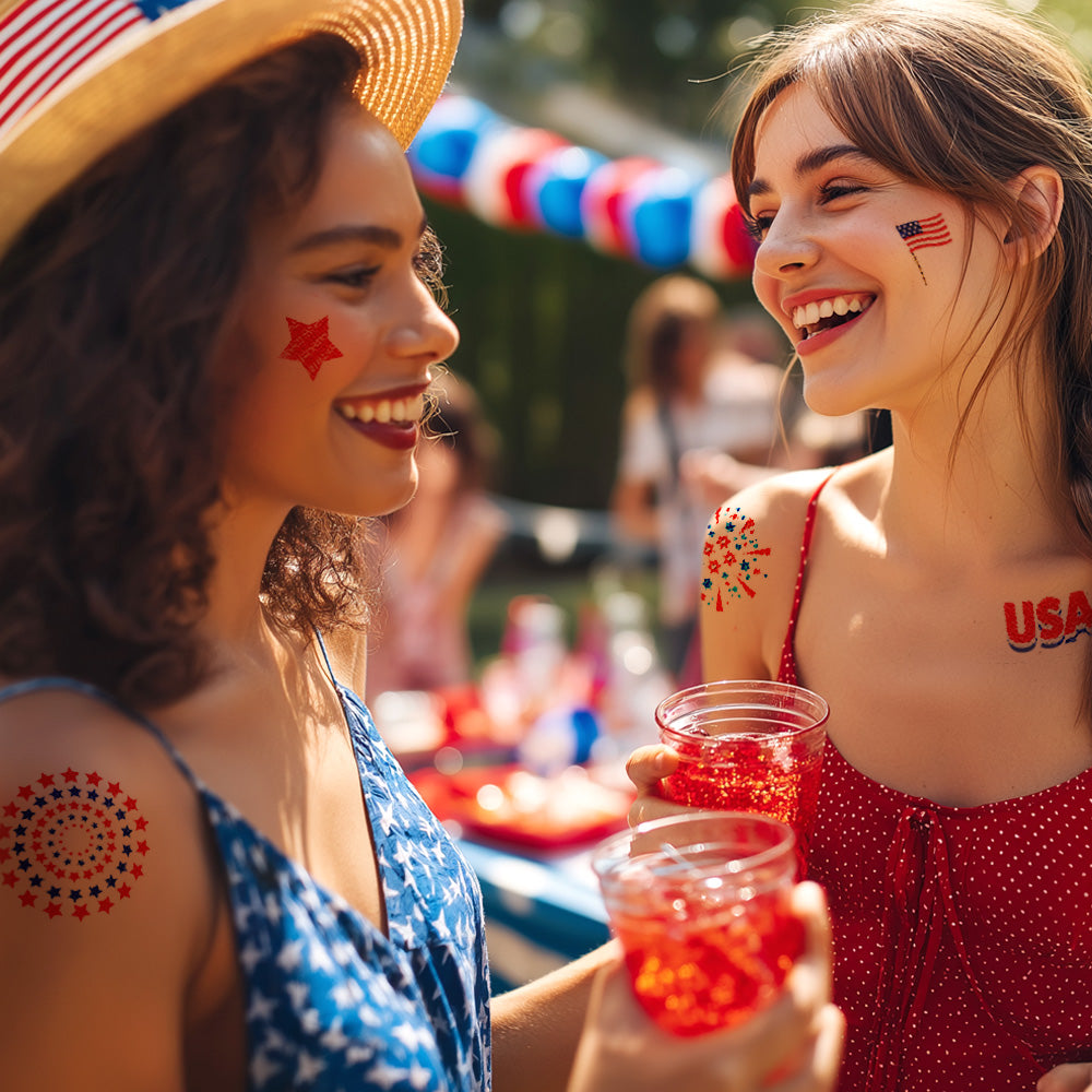 Patriotic Metallic Temporary Tattoos 22CT Assortment