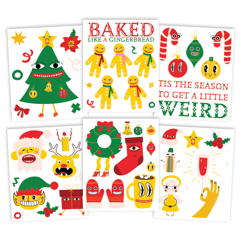Ugly Sweater Tattees Weird & Baked 50 Pcs Assortment