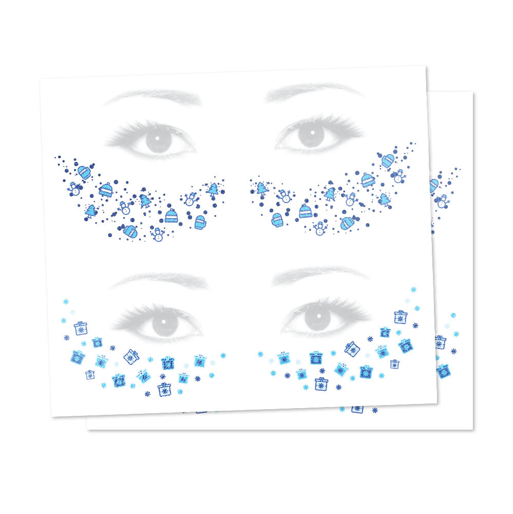 Winter Freckles Temporary Tattoos Mittens and Gifts Party Pack 8 Tattoos Assortment