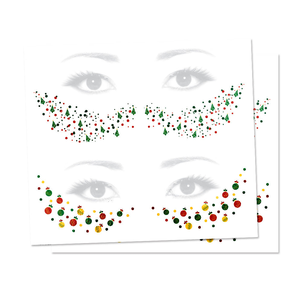 Christmas Freckle Temporary Tattoos Christmas Tree Party Pack 8 Tattoos Assortment