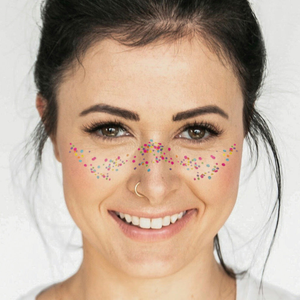 Face Funfetti Face Temporary Tattoos Party Pack 6 Tattoos Assortment