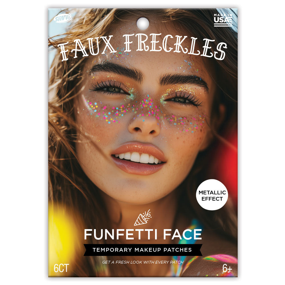 Face Funfetti Face Temporary Tattoos Party Pack 6 Tattoos Assortment