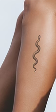 black snake tattoo on leg