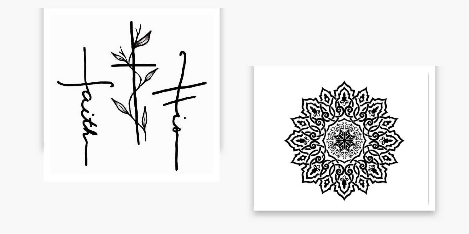 Spiritual semi permanent tattoo