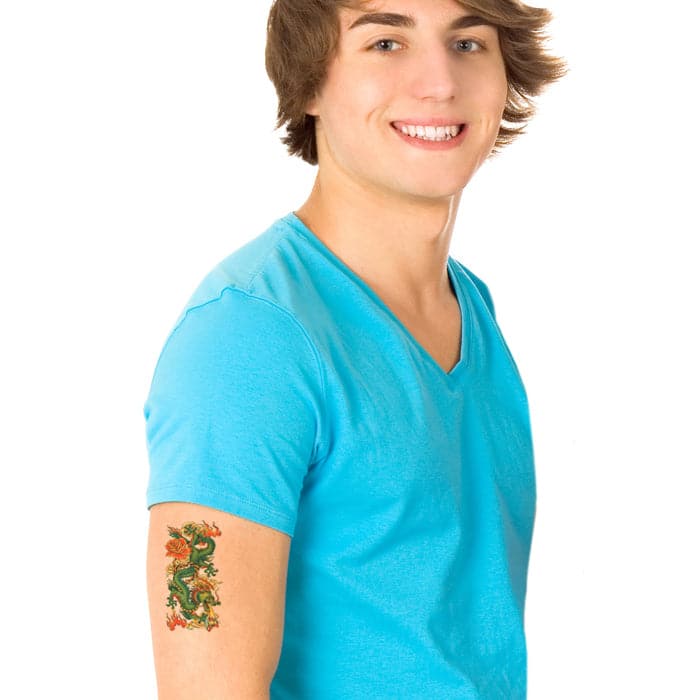 Traditional Chinese Dragon Temporary Tattoo 3.5 in x 2.5 in