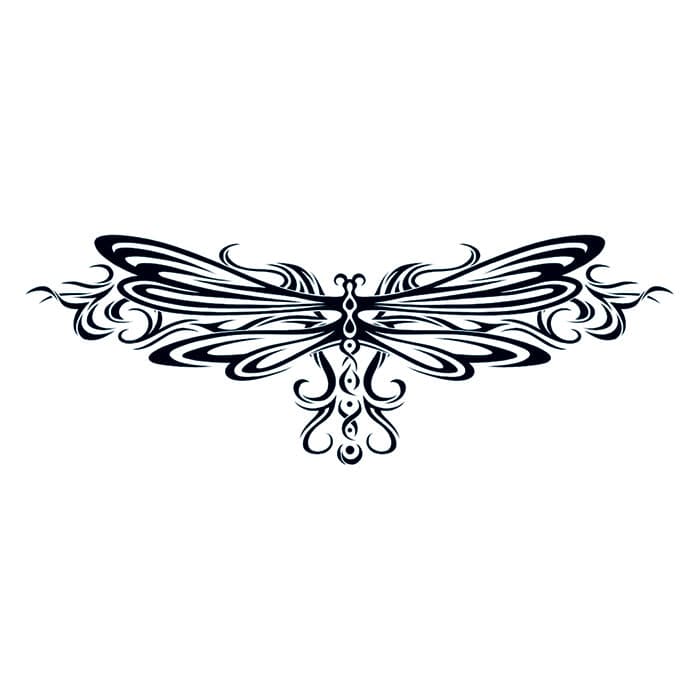Tribal Dragonfly Tribal Temporary Tattoo 3.5 in x 2.5 in