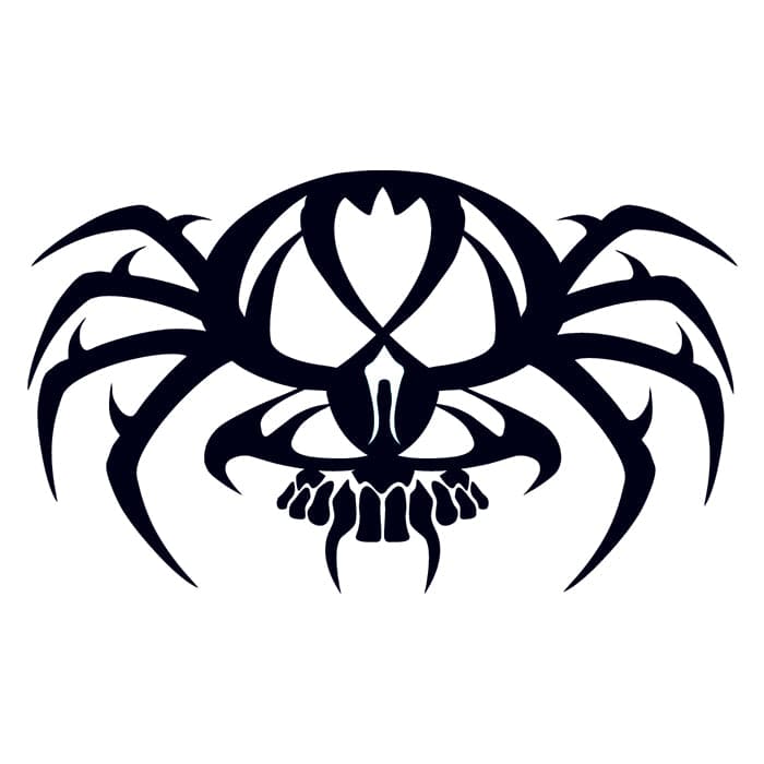 Tribal Spider Skull Temporary Tattoo 3.5 in x 2.5 in