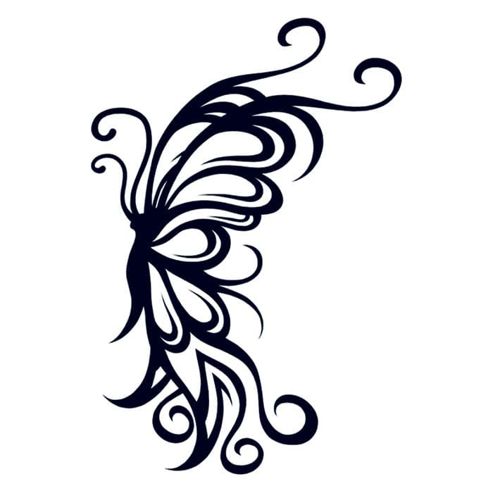 Tribal Flying Butterfly Temporary Tattoo 3.5 in x 2.5 in