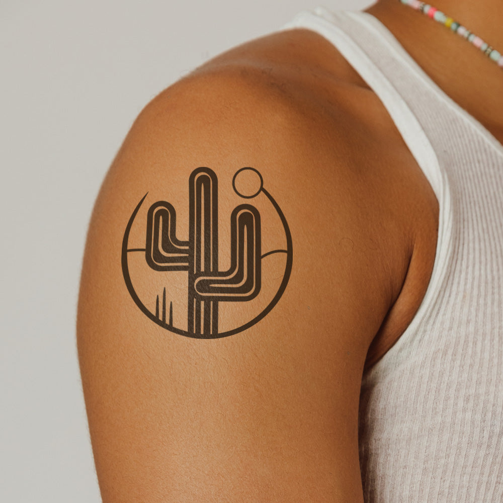 Cactus Moon Temporary Tattoo