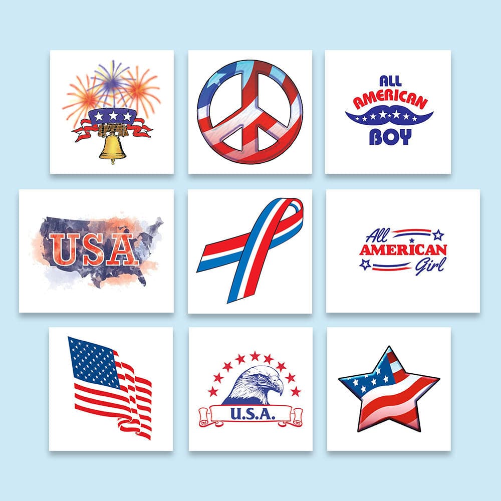 4th of July Temporary Tattoo 30-Pack