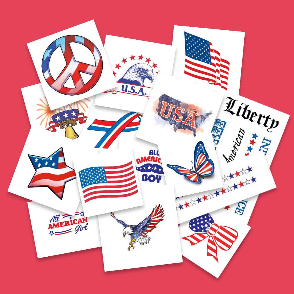 4th of July Temporary Tattoo 30-Pack