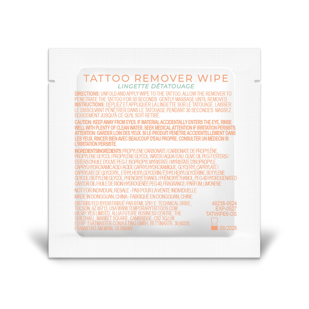 Temporary Tattoo Gone Wipes Tattoo Remover