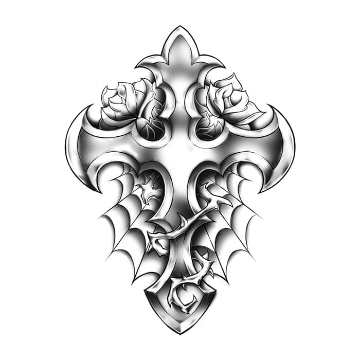 Urban Cross Temporary Tattoo
