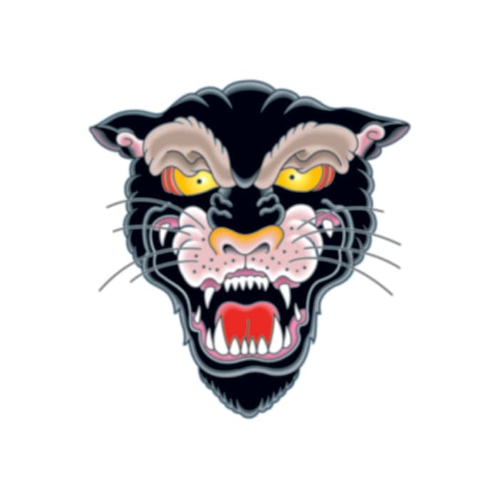 Vintage Panther Temporary Tattoo 3.5 in x 2.5 in