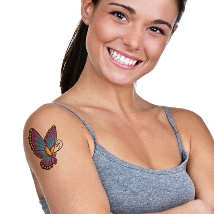 Vintage Butterfly Temporary Tattoo 3.5 in x 2.5 in