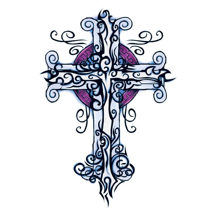 Wicked Midnight Cross Temporary Tattoo 3.5 in x 2.5 in