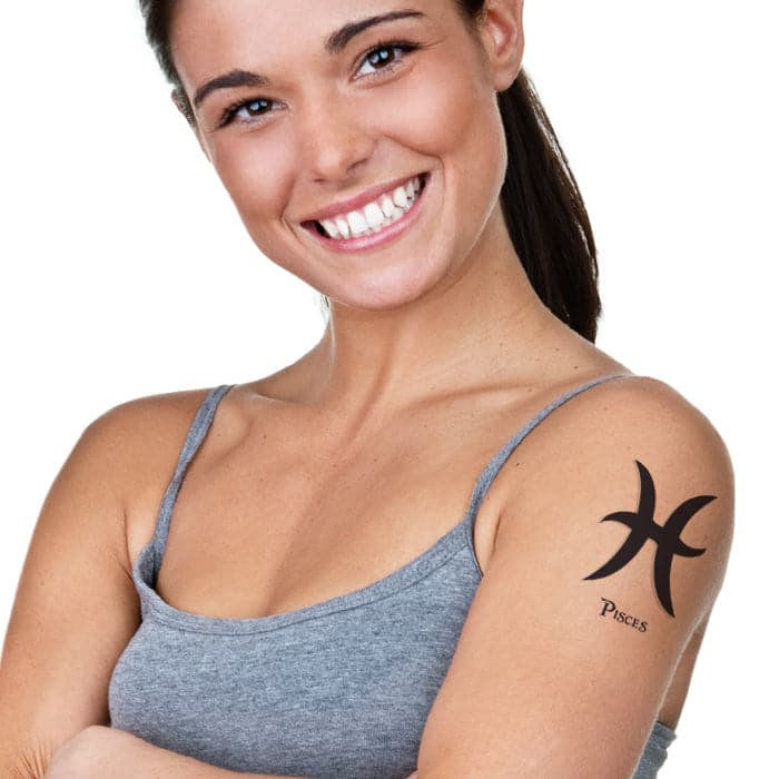 Zodiac: Pisces Temporary Tattoo 3.5 in x 2.5 in