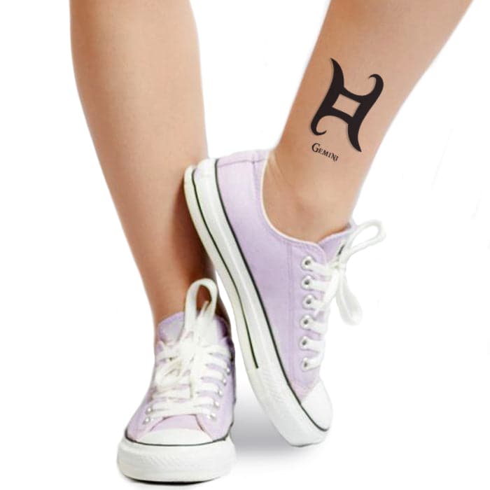 Zodiac: Gemini Temporary Tattoo 3.5 in x 2.5 in