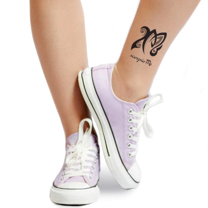 Zodiac: Scorpio Design Temporary Tattoo 3.5 in x 2.5 in