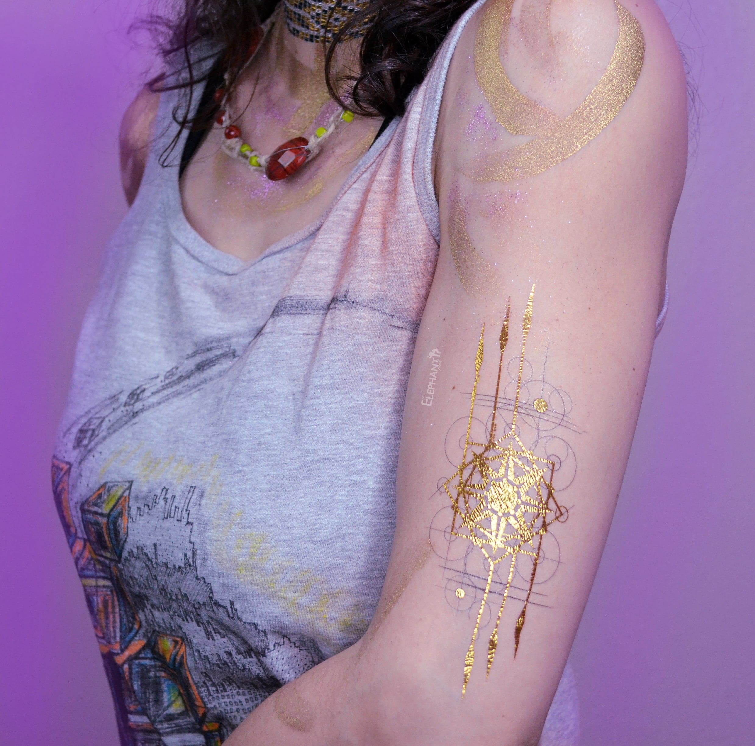 Metallic Bionic Dream Catcher Temporary Tattoo - Temporary Tattoos