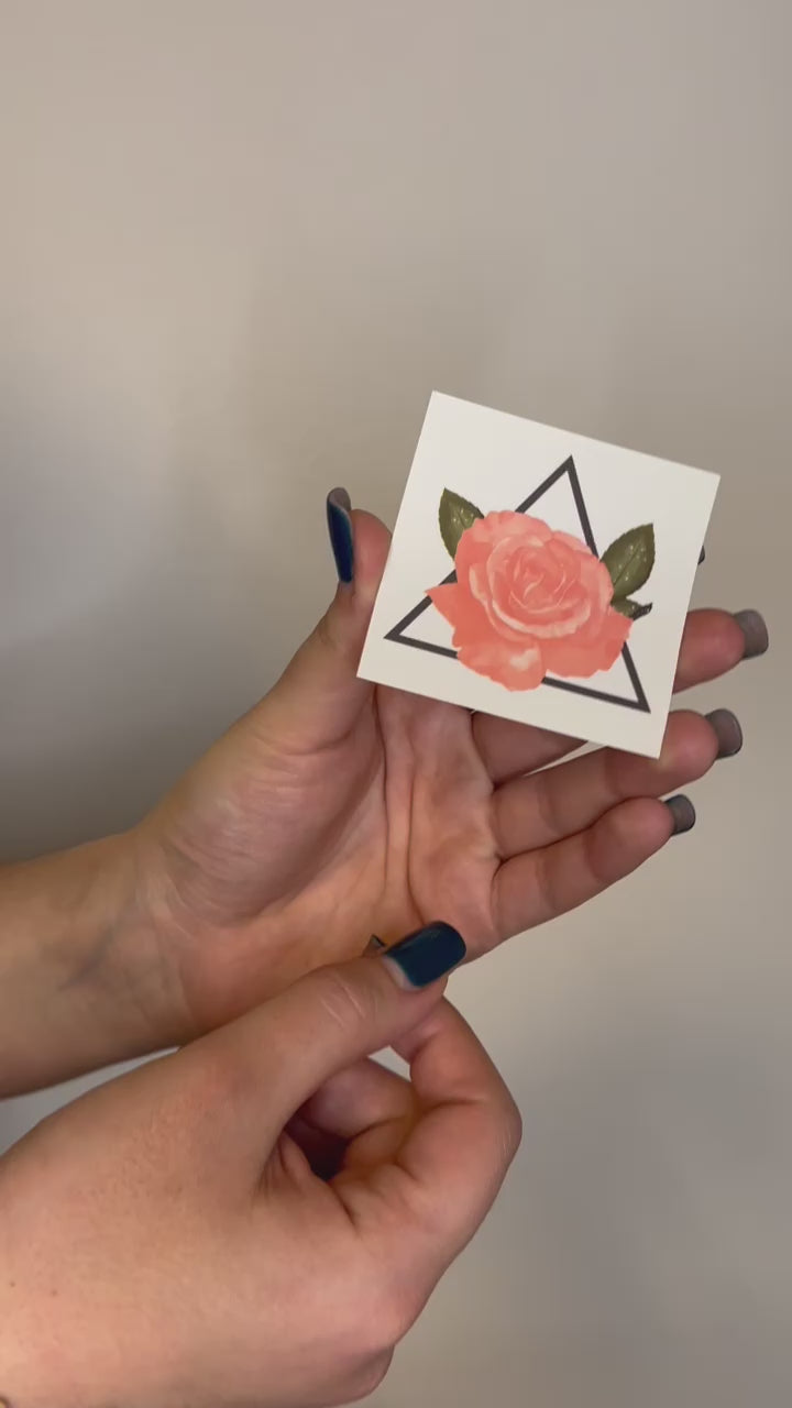 Rose Triangle Temporary Tattoo