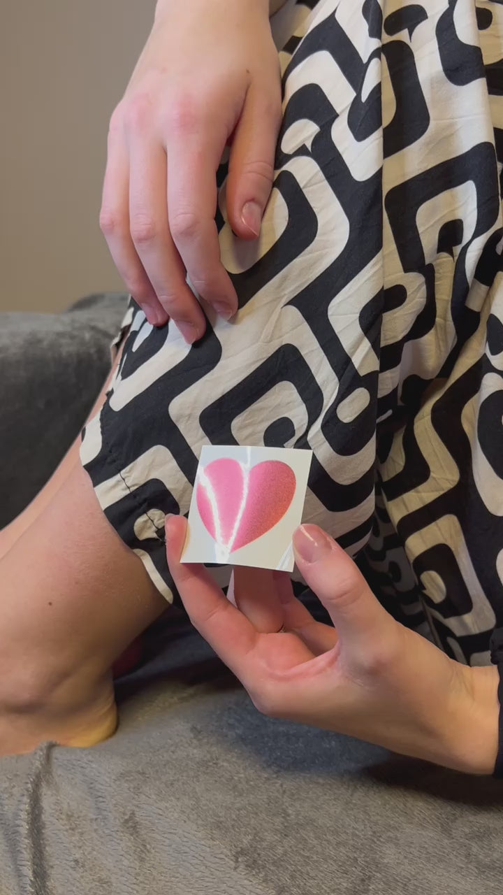 Red Heart Metallic Temporary Tattoo