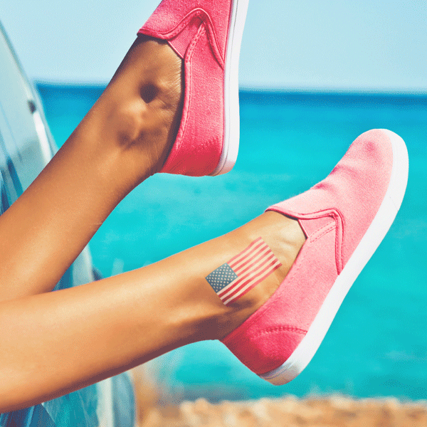 usa flag temporary tattoo