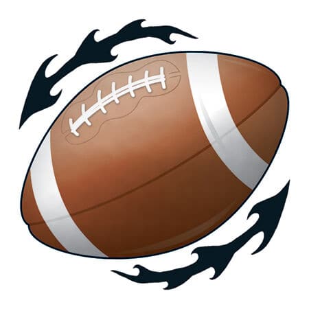 Flamin' Football Temporary Tattoo