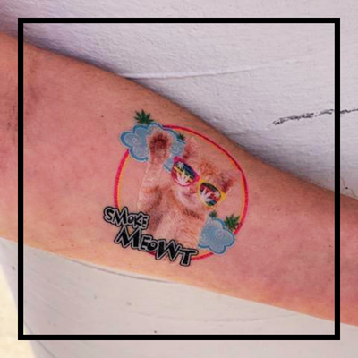 Weed Cat with Sunglasses