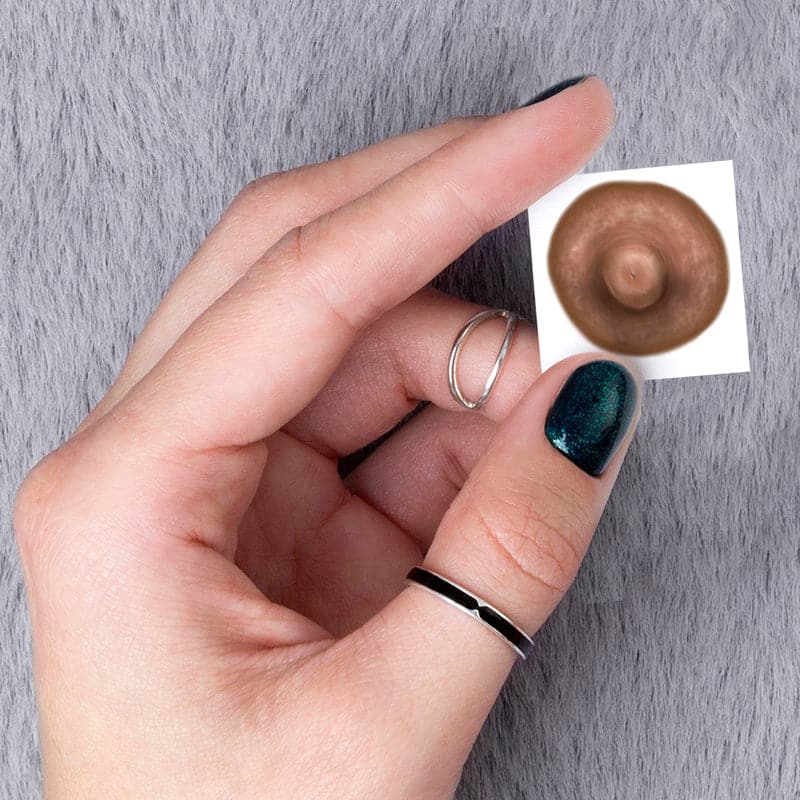 Medium Brown Realistic Nipple Temporary Tattoos