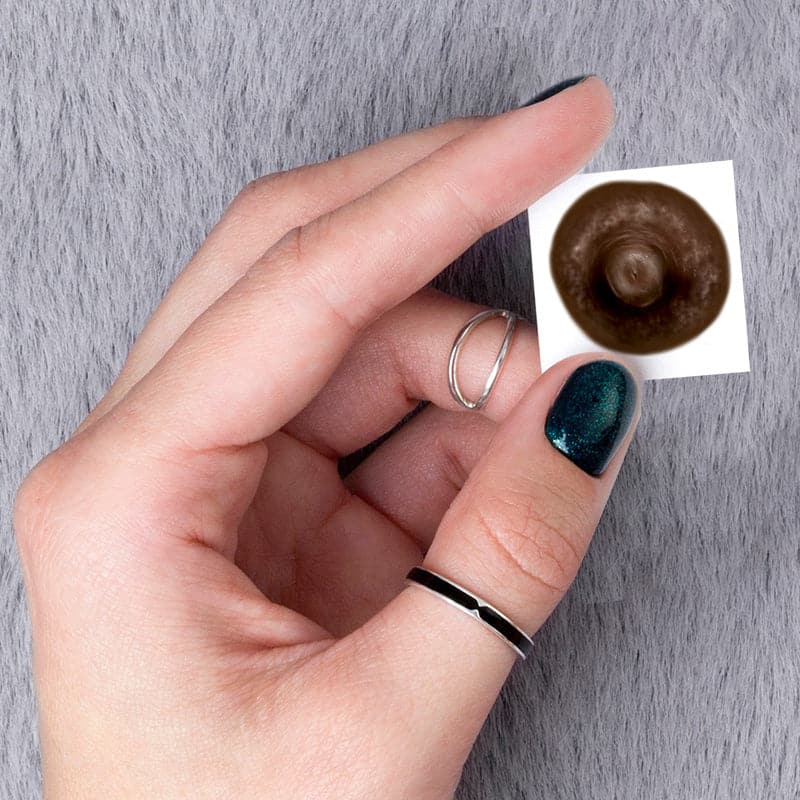 Dark Brown Realistic Nipple Temporary Tattoos