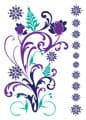 purple flowers temporary tattoos