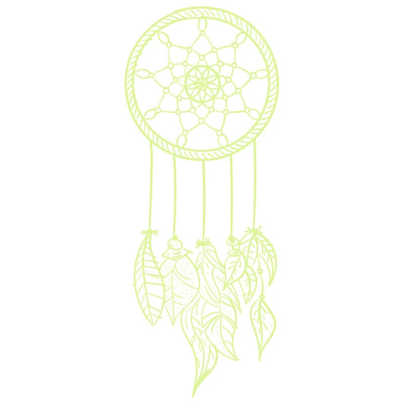 White Ink Glow-in-the-Dark Dream Catcher Temporary Tattoo