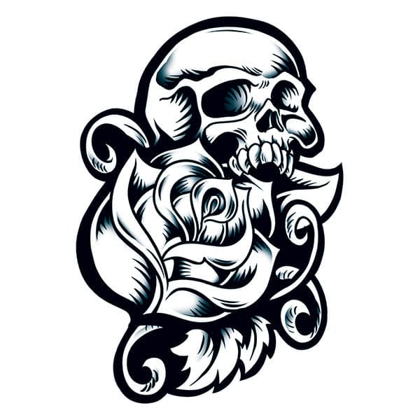 skull temporary tattoo