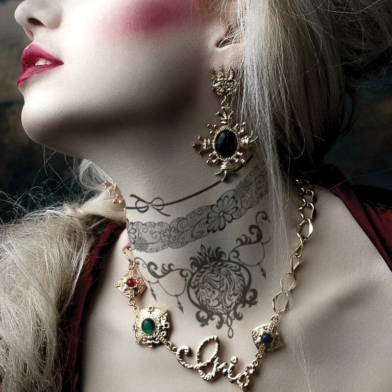 Metallic Dark Antoinette Accessory Costume Tattoo